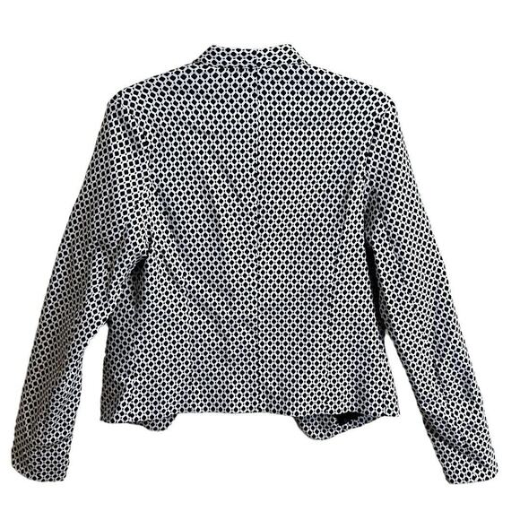 Mosaic & Co. Jacket Size XL Black White Diamond Pattern Open Short Pockets Lined - Picture 8 of 12